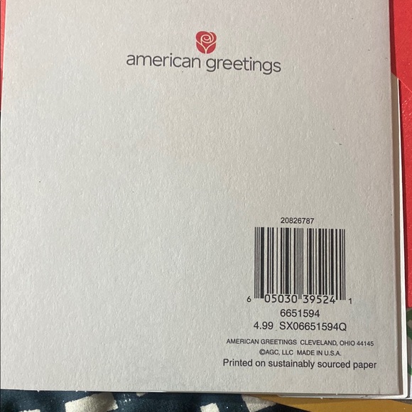 Holiday Greeting Card with Red and Green Ornaments - Picture 3 of 3